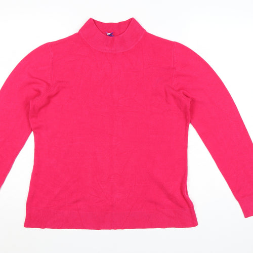 BHS Women’s Pink Roll Neck Long Sleeve Pullover Jumper Size 16