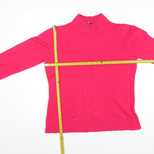 BHS Women’s Pink Roll Neck Long Sleeve Pullover Jumper Size 16