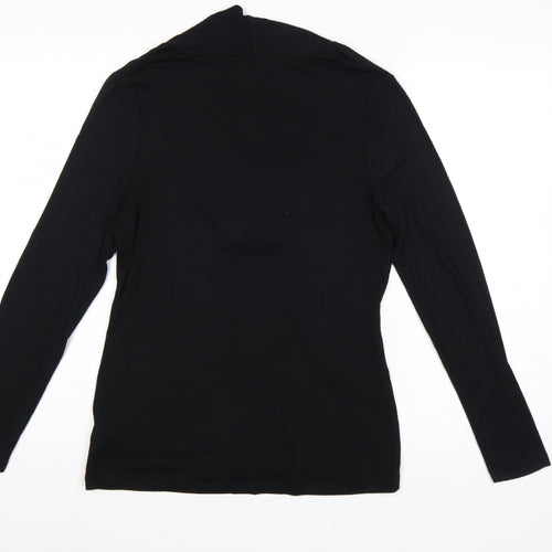 Monsoon Womens Black Wrap Style Long Sleeve Top Size 12