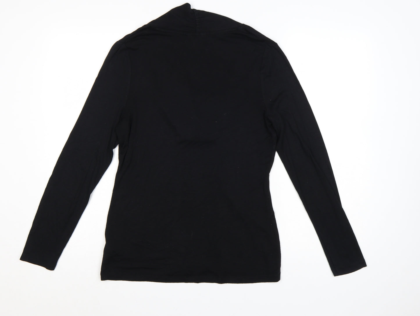 Monsoon Womens Black Wrap Style Long Sleeve Top Size 12