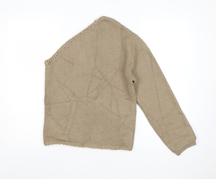 Marks and Spencer Women Beige Knit Pullover Jumper Size S