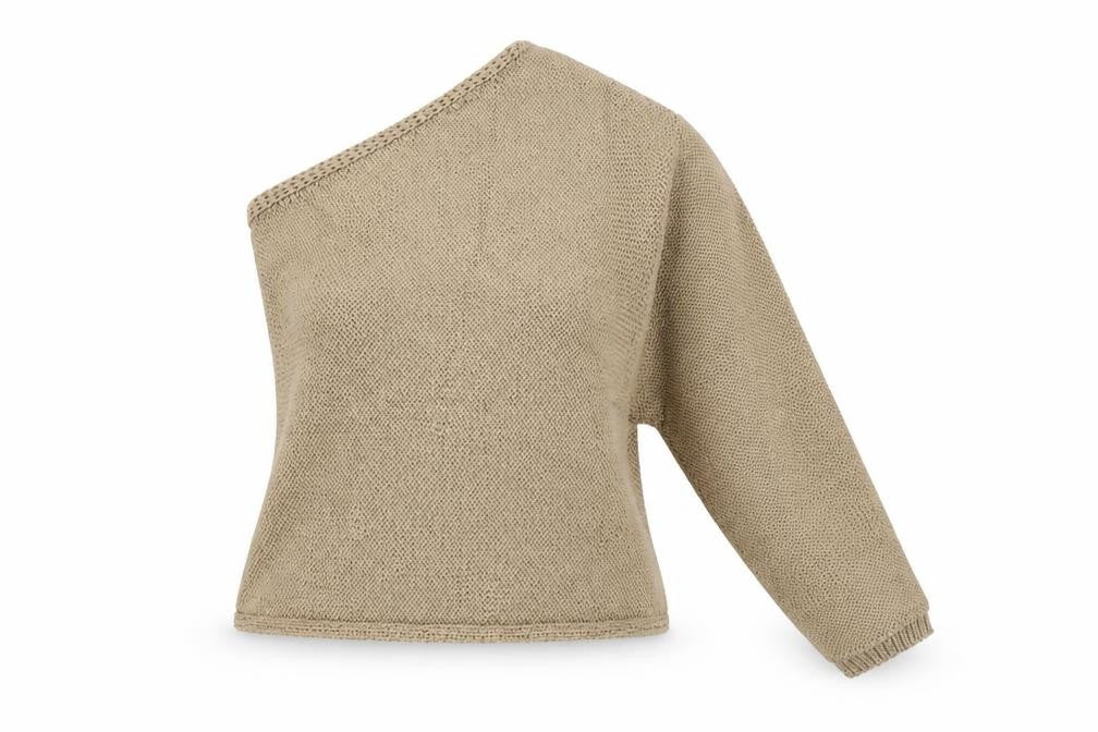 Front view of Marks & Spencer Women Beige Knit jumper, size S
