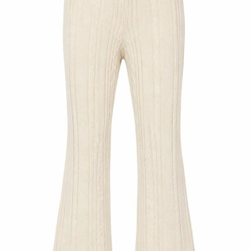 PrettyLittleThing Women’s Beige Knit Flared Trousers Size 10