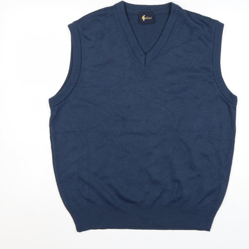 Gabicci Men's Blue Acrylic V-Neck Sleeveless Vest Jumper L