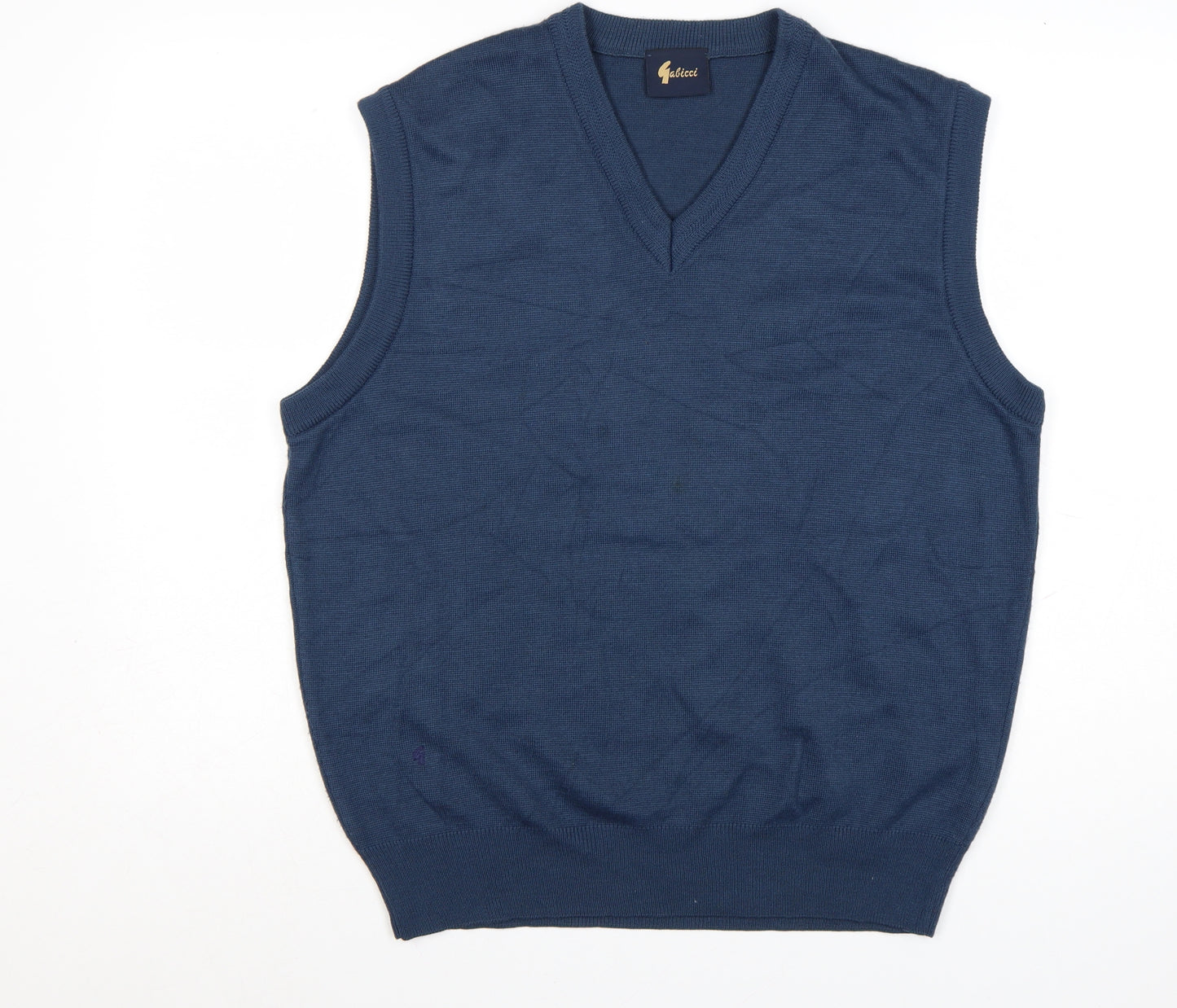 Gabicci Men's Blue Acrylic V-Neck Sleeveless Vest Jumper L