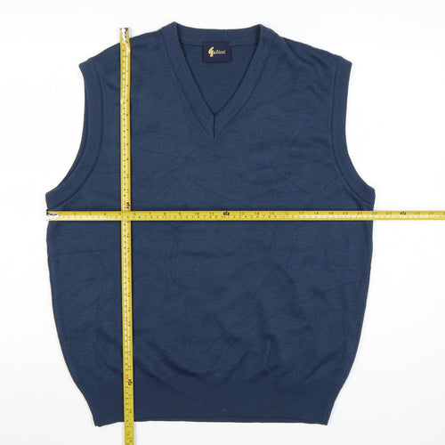 Gabicci Men's Blue Acrylic V-Neck Sleeveless Vest Jumper L