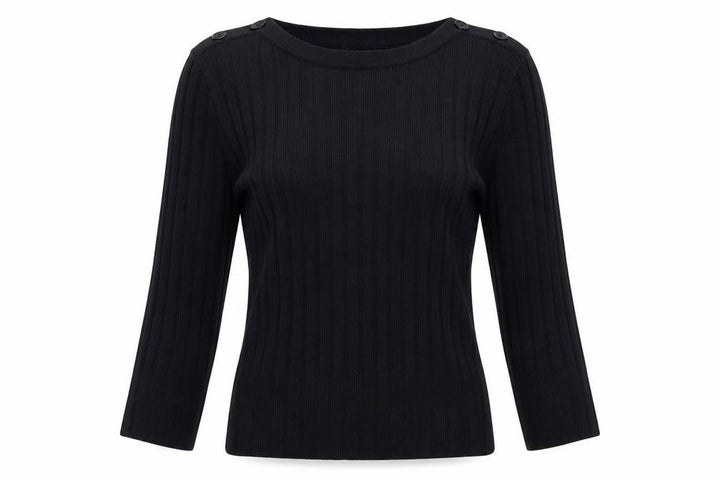 Monsoon Women's Black Knit Pullover Jumper Size M Boat Neck