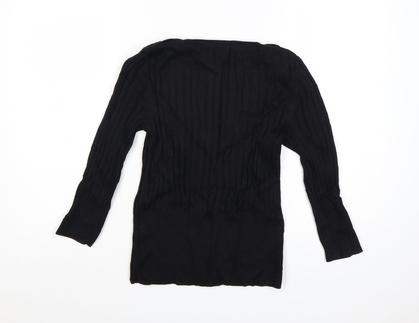 Monsoon Women's Black Knit Pullover Jumper Size M Boat Neck