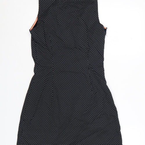 Fred Perry Women’s Black Polka Dot Sleeveless Shirt Dress UK 8