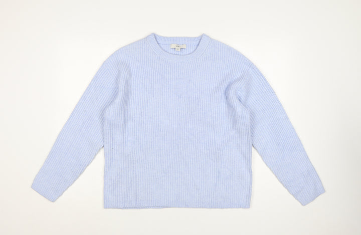 Marks and Spencer Women Blue Knit Crew Neck Pullover Jumper M