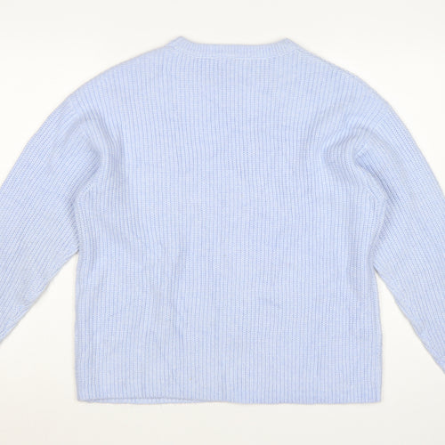 Marks and Spencer Women Blue Knit Crew Neck Pullover Jumper M