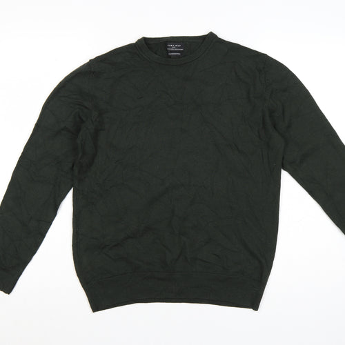 ZARA MAN Green Wool Crew Neck Men’s XL Pullover Jumper