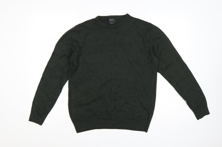 ZARA MAN Green Wool Crew Neck Men’s XL Pullover Jumper