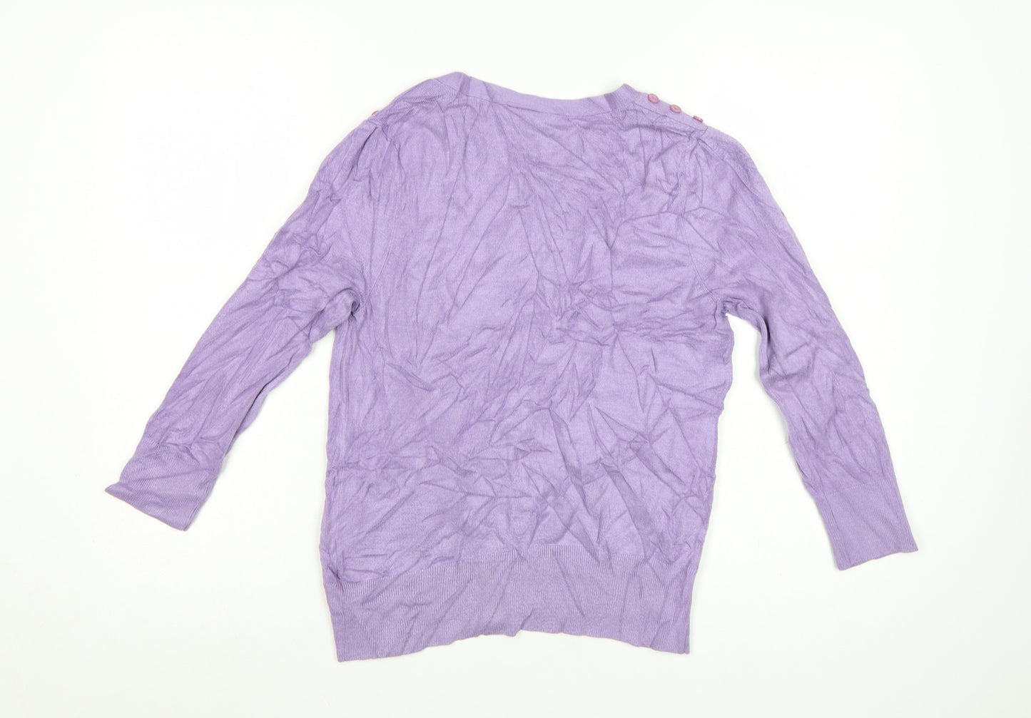 Wallis Women's Purple V-Neck Long Sleeve Button Cardigan Size 12