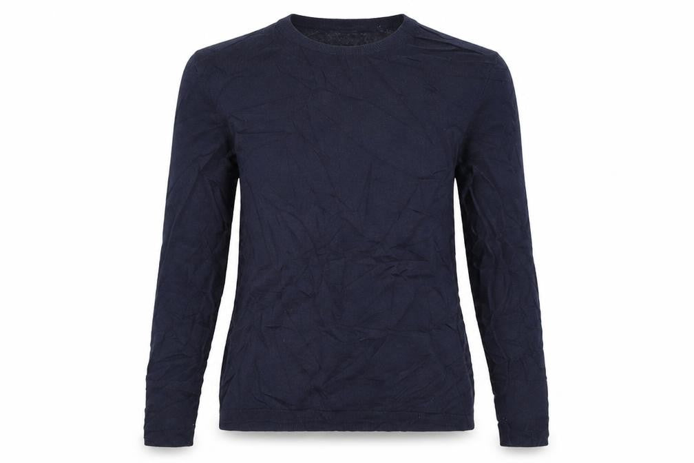 BOSS Womens Blue Merino Wool Crew Neck Long Sleeve Jumper M