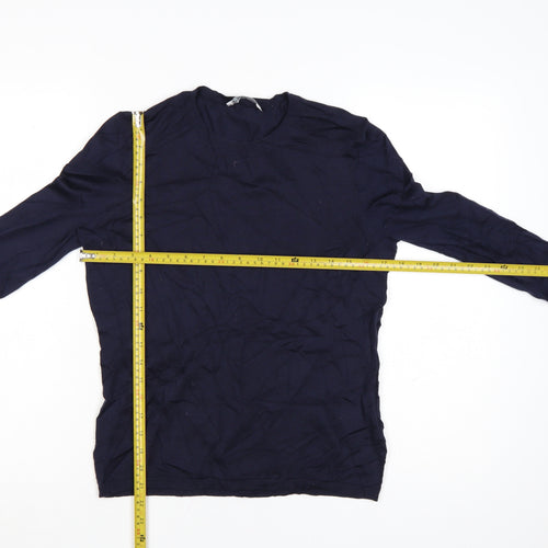 BOSS Womens Blue Merino Wool Crew Neck Long Sleeve Jumper M