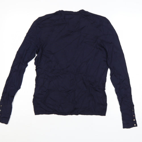 BOSS Womens Blue Merino Wool Crew Neck Long Sleeve Jumper M