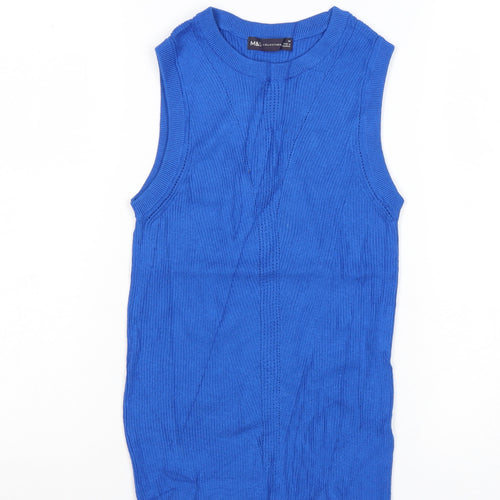 Marks and Spencer Women's Blue Knit Sleeveless Tank Top Size 14