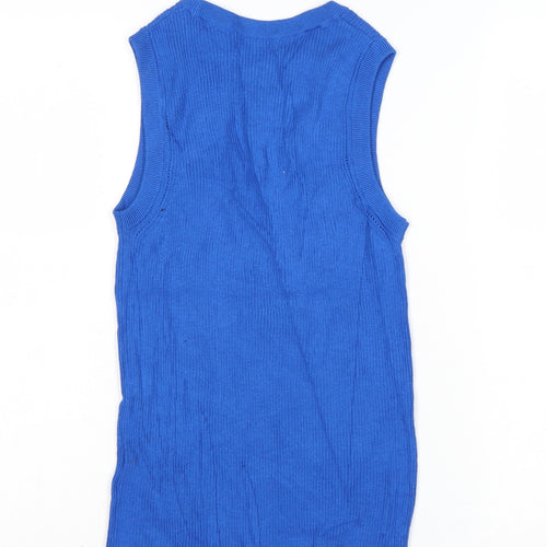 Marks and Spencer Women's Blue Knit Sleeveless Tank Top Size 14