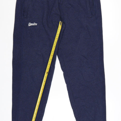 Superdry Men's Blue Joggers XL Fleece Lined Elastic Waist Trousers