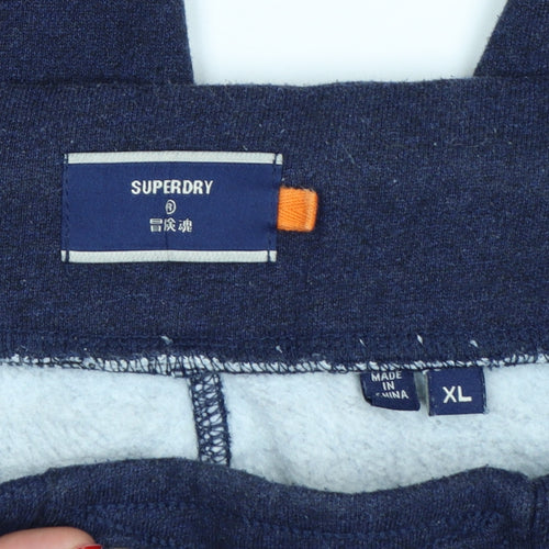 Superdry Men's Blue Joggers XL Fleece Lined Elastic Waist Trousers