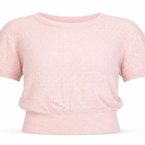 Dorothy Perkins Women's Pink Open-Knit Short Sleeve Jumper Size 16