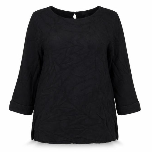 The White Company Women's Black Cotton 3/4 Sleeve Pullover Jumper Size 12