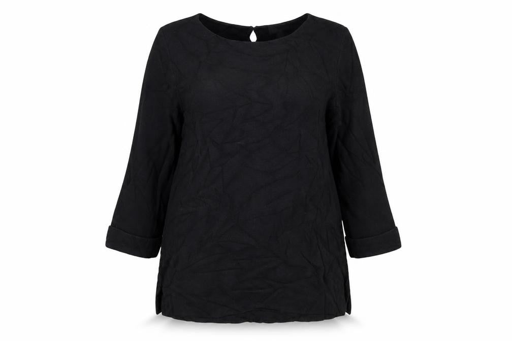 The White Company Women's Black Cotton 3/4 Sleeve Pullover Jumper Size 12