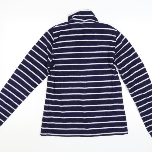 Mountain Warehouse Women Navy Striped Fleece Pullover Sweatshirt M