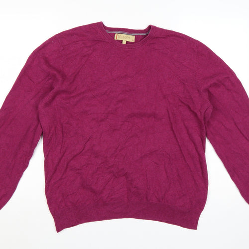 Marks and Spencer Men's Pink Wool Cashmere Crew Neck Jumper L