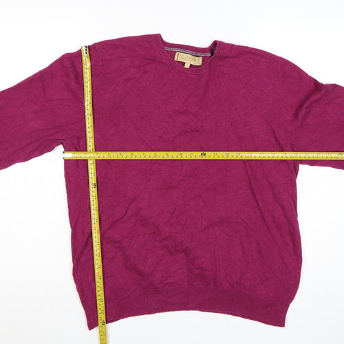 Marks and Spencer Men's Pink Wool Cashmere Crew Neck Jumper L