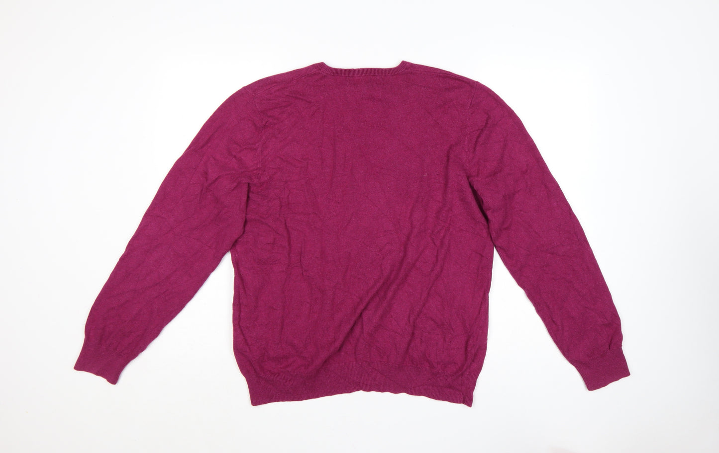 Marks and Spencer Men's Pink Wool Cashmere Crew Neck Jumper L