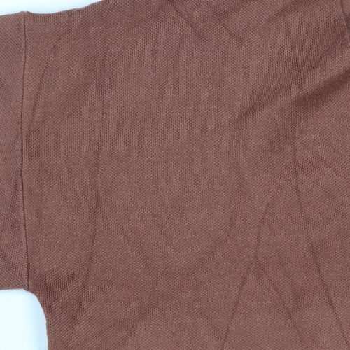 Next Women Brown V-Neck Knit Pullover Jumper Size L