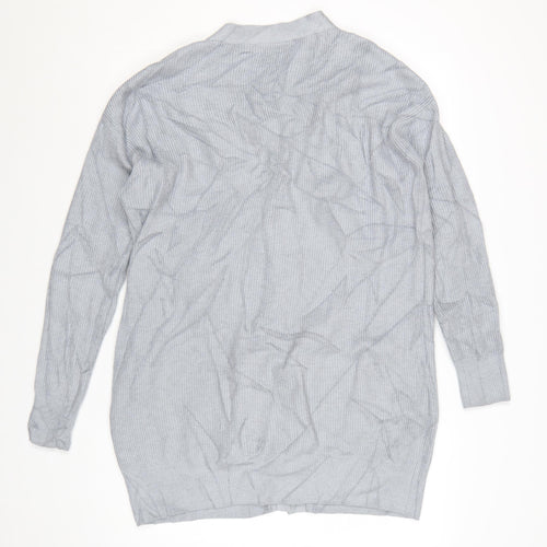 Zara Women Grey V-Neck Long Sleeve Knit Cardigan Size 8