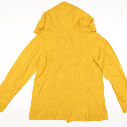 Joe Browns Women's Yellow Hooded Cardigan UK 16 Acrylic Wool Knit