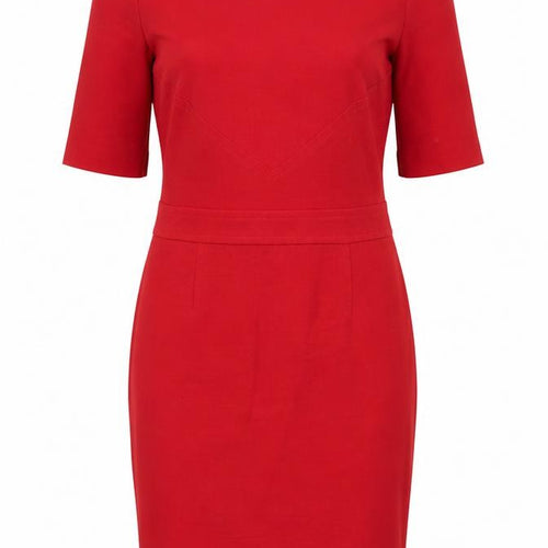 Hobbs Women Red Knee Length Wool Blend Sheath Dress Size 12