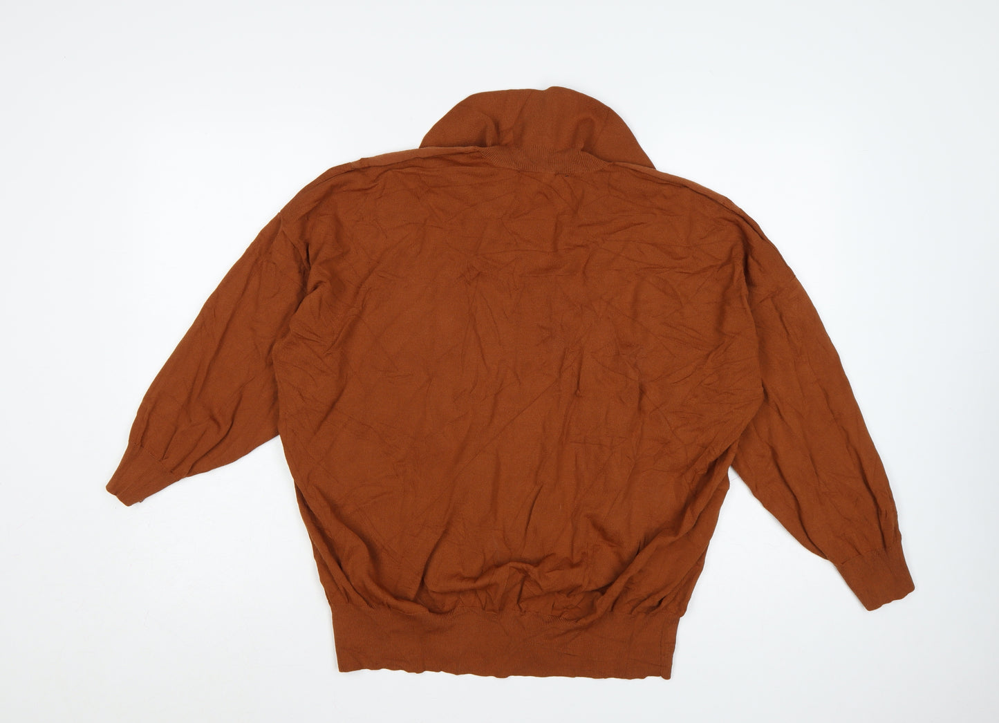 Next Women Brown Collared Knit Pullover Jumper XL