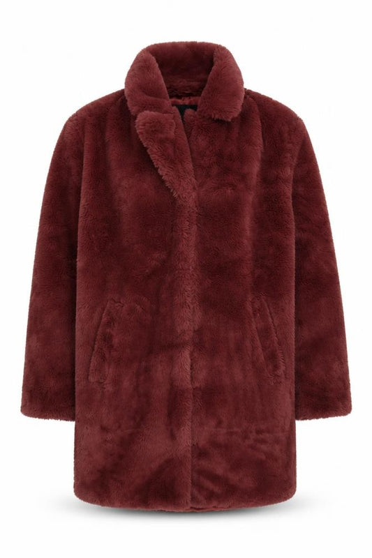 boohooMAN Men's Brown Faux Fur Overcoat Size S Winter Jacket