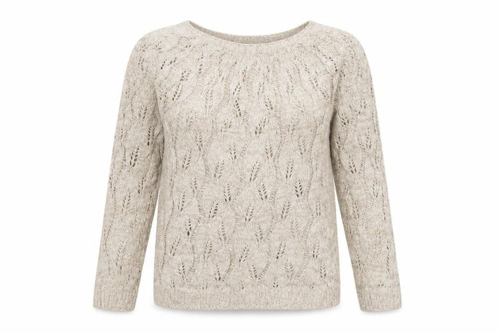 Boohoo Women Beige Open-Knit Cotton Acrylic Jumper Size M