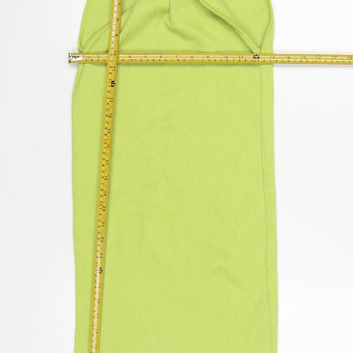 Boohoo Women’s Green Sleeveless Halter Bodycon Knit Dress Size M