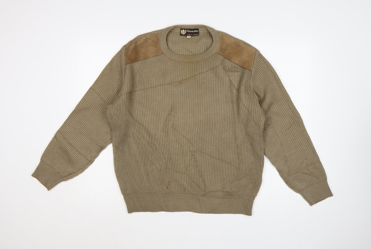Glenwyck of Scotland Men's Beige Wool Pullover Jumper M Country Style