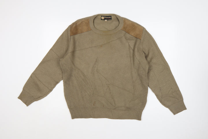 Glenwyck of Scotland Men's Beige Wool Pullover Jumper M Country Style