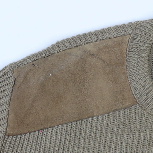 Glenwyck of Scotland Men's Beige Wool Pullover Jumper M Country Style