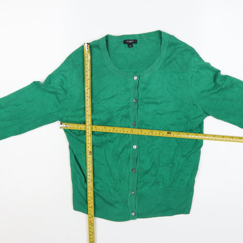Hobbs Women Green Cotton Button Cardigan Size 12