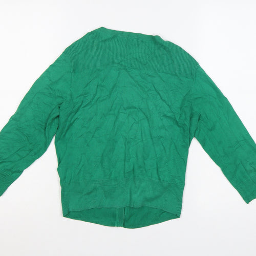 Hobbs Women Green Cotton Button Cardigan Size 12