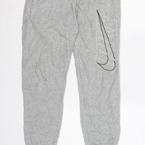 Nike Men's Grey Jogger Sweatpants S Regular Fit Elastic Waist