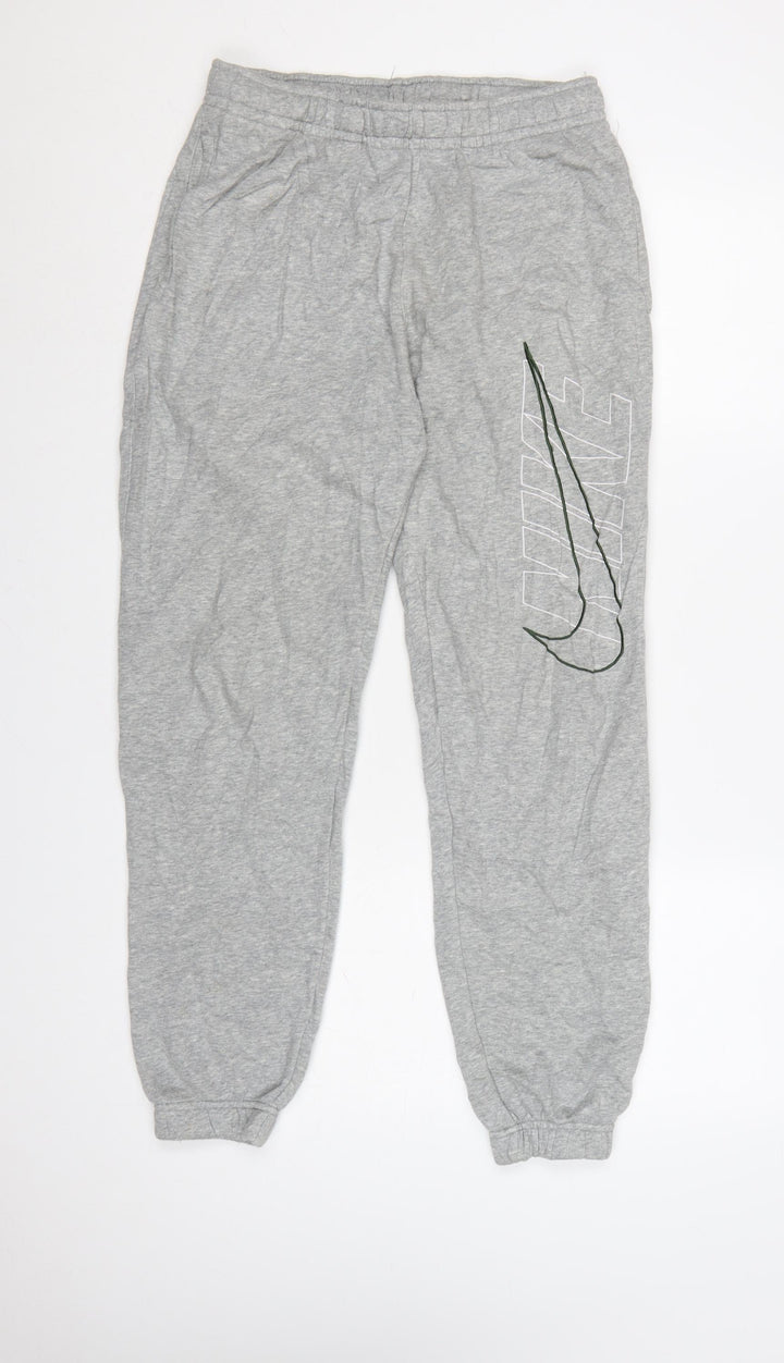 Nike Men's Grey Jogger Sweatpants S Regular Fit Elastic Waist