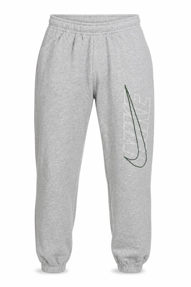 Front view of Nike Men's Grey Jogger Sweatpants S Regular Fit Elastic Waist