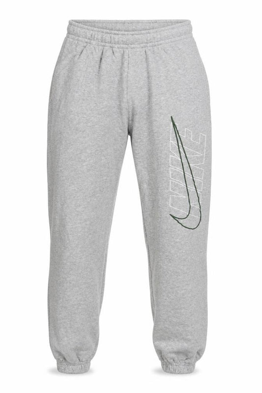 Front view of Nike Men's Grey Jogger Sweatpants S Regular Fit Elastic Waist