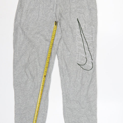 Nike Men's Grey Jogger Sweatpants S Regular Fit Elastic Waist